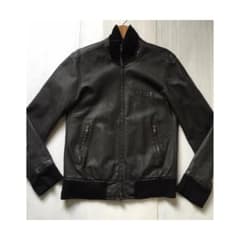 最終値下げ　HIBECKハイベック　本革 レザー フルジップ ジャケット M 黒のサムネイル