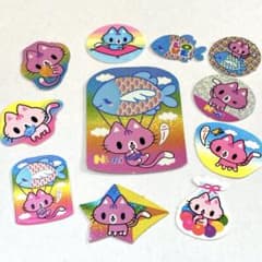 ⭐︎平成レトロ⭐︎Ni-ni ねこ⭐︎フレークシール11枚セット