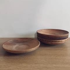 〈5枚〉木製 天然木 茶托 コースター 小物入れ アクセサリー キートレイのサムネイル