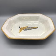 メキシコプエブラタラベラ焼ビンテージ陶器伝統工芸鳥バード八角大皿プレート34cm メキシコプエブラタラベラ焼ビンテージ陶器伝統工芸鳥バード八角