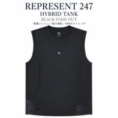 REPRESENT 247 メンズ ハイブリッドタンクトップ (S) 黒 新品