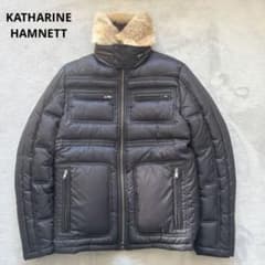 美品✨】キャサリンハムネット ラビットファー付きライダースダウン 