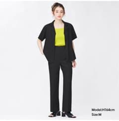 【桃様専用】センタープレスカラーストレートパンツ　GU Sサイズのサムネイル