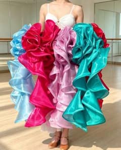 立体花モチーフフロート ペア 社交ダンス モダンダンス オーダーメイド