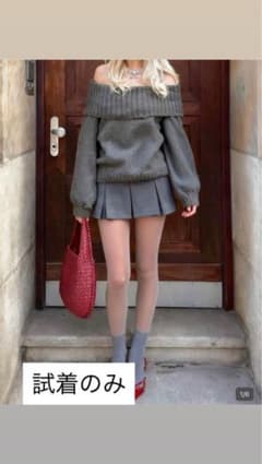 SHEIN シーイン 服 オフショル ニット グレー Lのサムネイル