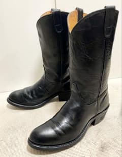 Double Hペコスウエスタンブーツ13D レザー黒PECOS USA DOUBLE Hペコスウエスタンブーツ8.5Bレザー黒PECOS ダブルエイチ