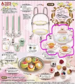 うさぎのアフタヌーンティー　ピンクティーポットとかクリアカップ&ソーサー2組のサムネイル