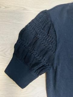【半袖】 パフスリーブ レーヨン ブラックのサムネイル
