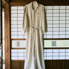 Camphor wood リネン ジャンプスーツ つなぎ Lサイズ アイボリー