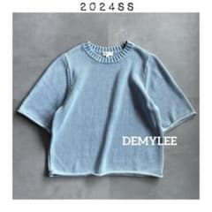 【美品✨】DEMYLEE　ローゲージコットン　春ニット　コットン100% 半袖 美品✨】DEMYLEE ローゲージコットン 春ニット コットン100% 半袖