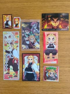 鬼滅の刃 煉獄杏寿郎 シール ステッカー カード、ミニ消しゴムセットのサムネイル