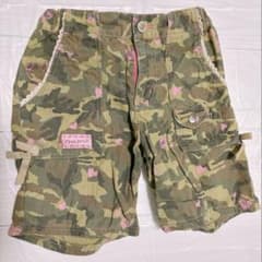 メゾピアノ サイズ140 迷彩　ハート　ハーフパンツ　ボトムス　ズボン - 3