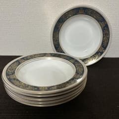 ウェッジウッド　コロンビア　ブルー&ゴールド　スーププレート　ディナープレート ウェッジウッド コロンビア ブルー&ゴールド スーププレート ディナー