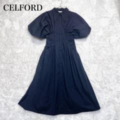 美品】 CELFORD セルフォード バルーンスリーブ シャツワンピース