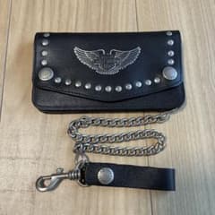 ハーレーダビッドソン トラッカー ウォレット チェーン付き スタッズ