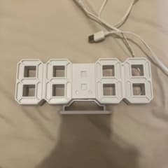 デジタルLED置時計 ホワイト USB給電のサムネイル