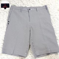 【未使用級】ブリーフィング　ショートパンツ　シアサッカー　白/グレー　国内正規品 未使用級】ブリーフィング ショートパンツ シアサッカー 白/グレー