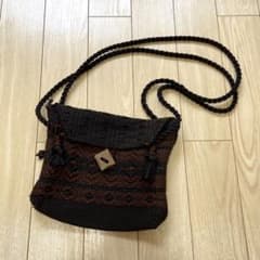 50s ナイロンウィービング ショルダーバッグ ブラウン - メルカリ