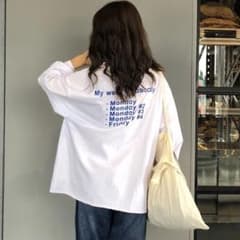 カジュアルコーデに ロゴ ビッグ オーバーサイズ 白 180円引きOKのサムネイル