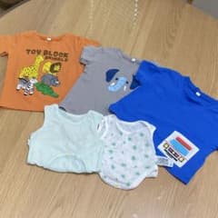 90センチ　夏物　男児　195点セット　まとめ売り 子ども服 まとめ売り 保育園着 夏服 男の子 90 Tシャツ 未使用肌着 5点