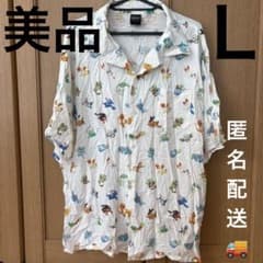 포켓몬 포켓 몬스터 알로하 셔츠 개 칼라 반소매 남성 유니섹스 L