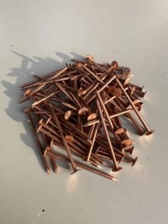 送料無料　50mm/銅釘/銅製/銅/平頭/釘/ 落札価額は200本の値段です。のサムネイル