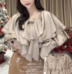Riu【新品】Raffle ribbon blouse サテンベージュ Rちゃん - メルカリ