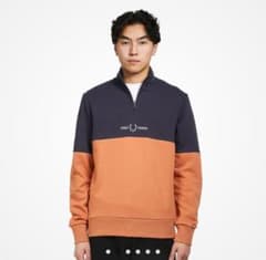 FredPerry フレッドペリー ハーフジップスウェット オレンジ L - メルカリ