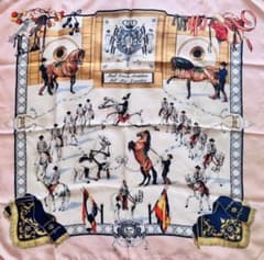 エルメス 【HERMES 】スカーフ カレ90 馬術デザイン スカーフ ピンク