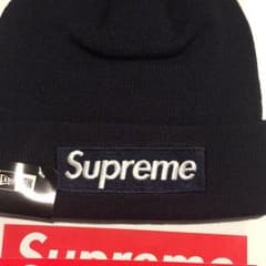 supreme newera ボックス ビーニー ニット帽 ネイビーのサムネイル