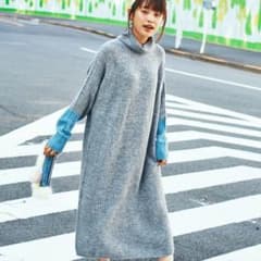 haco!〈高橋愛さんコラボ〉タートルリブニットワンピースのサムネイル