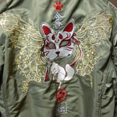 【今昔 -KON-JAKU-】 “狐面の蝶”  総刺繍MA-1ジャケットのサムネイル