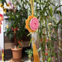 ハンドメイド 牡丹モチーフ 飾り紐のサムネイル