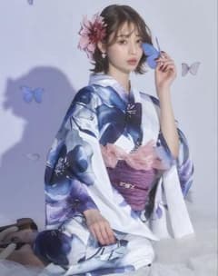 浴衣 suger 青 花柄 5点セット 浴衣 suger 青 花柄 5点セット - メルカリ