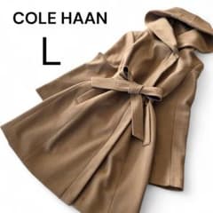 美品COLE HAAN コールハーン フード付きベージュロングコート Lのサムネイル