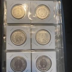 50銭銀貨(大正〜明治)×6枚　極美品のサムネイル