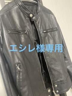 ライダースジャケット レザージャケット アウター ブラック シングル 合成皮革のサムネイル