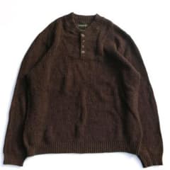 90's Eddie Bauer ヘンリーネック コットンセーター Lのサムネイル