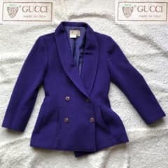 GUCCI パープル カシミア ジャケット ダブルブレストジャケット 80年代 