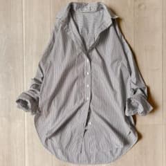 美品＊Deuxieme Classe茶×白 BF SHIRTS オーバーサイズ 美品＊Deuxieme Classe茶×白 BF SHIRTS オーバーサイズ - メルカリ
