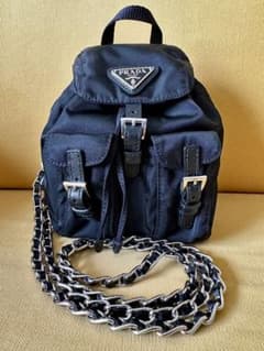 PRADA プラダ ナイロン ミニチェーンショルダーバッグ ブラック 未使用のサムネイル