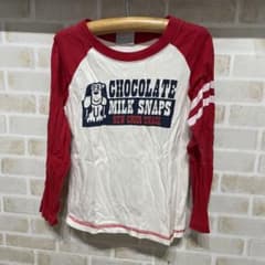 Skip land 長袖Tシャツ 120 白✖️赤　ラグラン　ドッグ柄のサムネイル