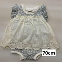 【美品】女の子 ロンパース 花柄 レース 70cmのサムネイル