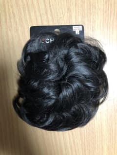 七五三　ウィッグ つけ毛 付け毛 シュシュタイプ ブラック　黒