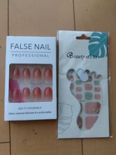 ネイルチップ、ネイルシール(フット)セット