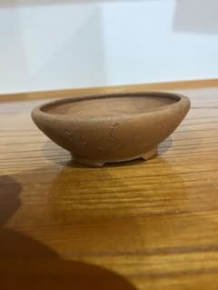【泉翠】盆栽鉢 丸 落款あり 泉翠】盆栽鉢 丸 落款あり - メルカリ
