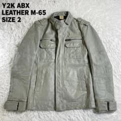 Y2K abx レザージャケット M-65型 豚革 ミリタリー ブルゾン 2 - メルカリ