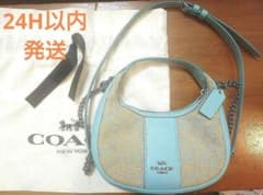 COACH コーチ カルメンショルダー 2wayバッグ ライトブルー 巾着袋付きのサムネイル