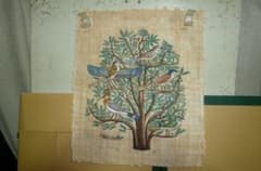 パピルス紙絵 世界最古の紙 エジプト生命の木 ツリーオブライフ 1枚