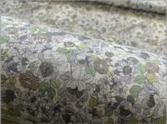 草花ボタニカルフラワー・green gray＊布・はぎれ＊のサムネイル